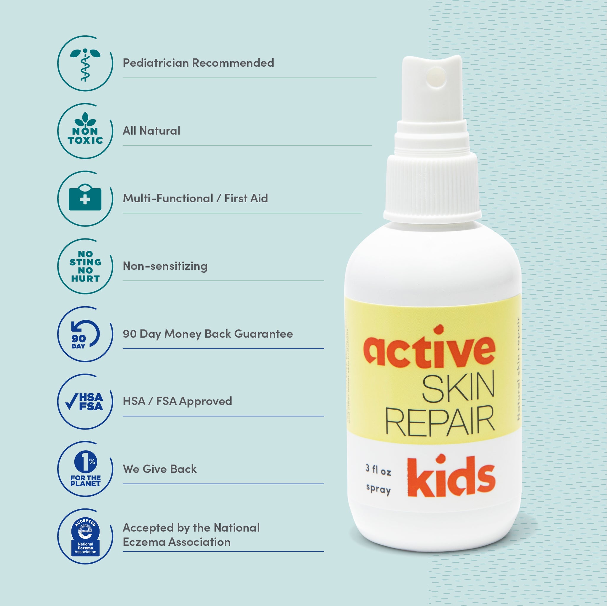 non-toxic sunburn kids' skin repair spray